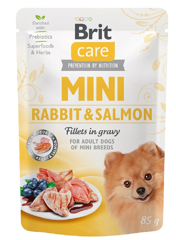 Brit Care Mini konservai šunims su triušiena ir lašiša, 85 g