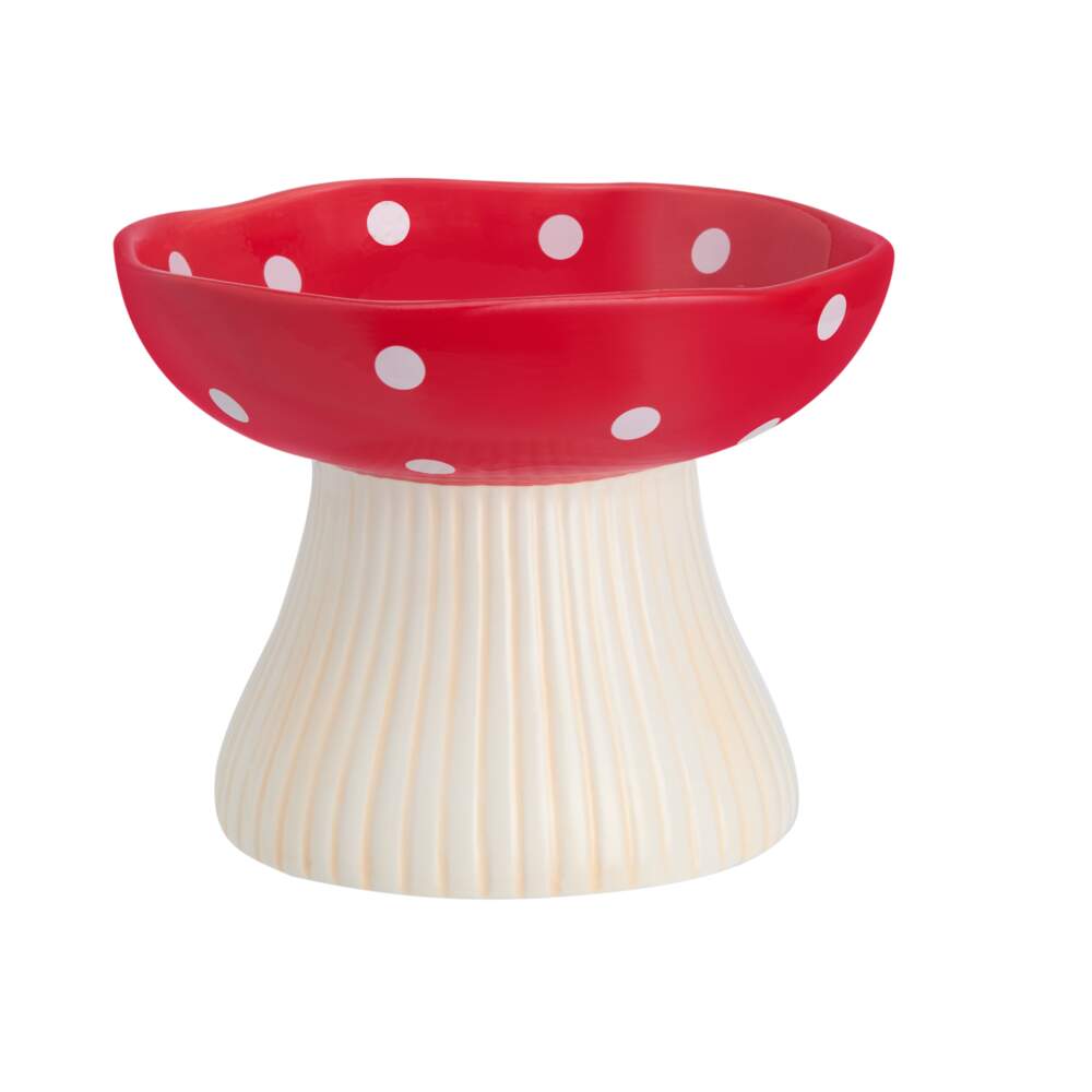 Little&Bigger Mushroom Love keramikas bļodiņa suņiem, sarkana - Produkta attēls