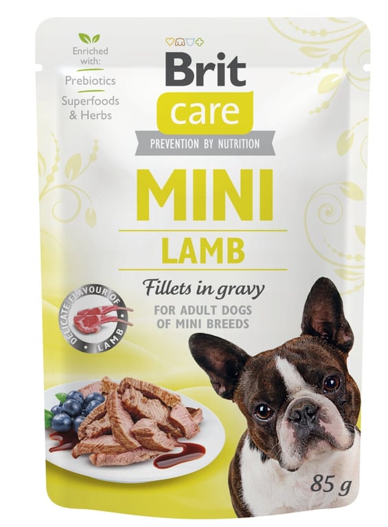 Brit Care Mini šlapias maistas mažų veislių šunims su ėriena, 85g