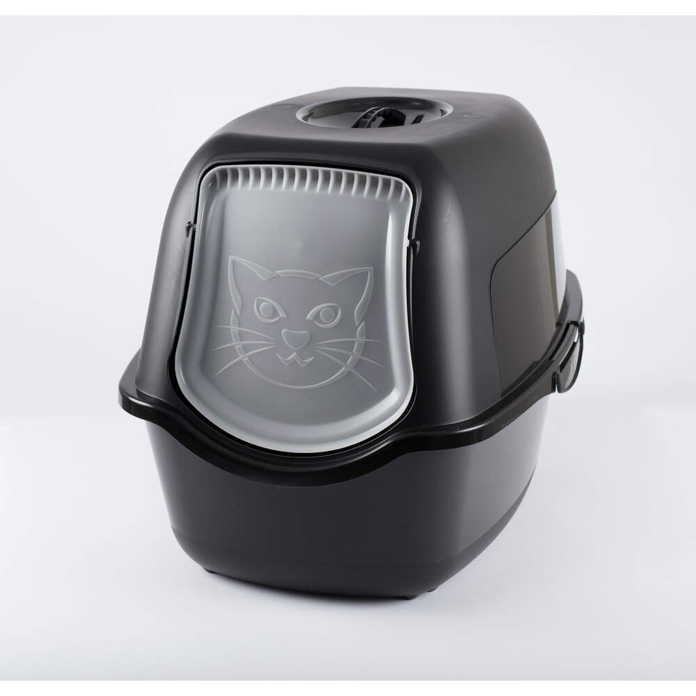 MyPet uždara kačių kraiko dėžė su aktyvintos anglies filtru, juoda - 