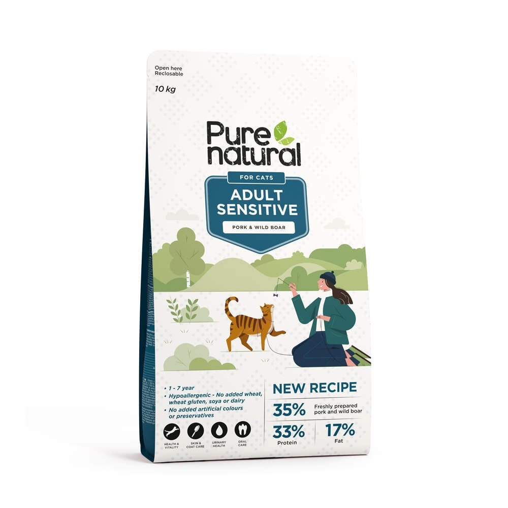 Purenatural Sensitive maistas katėms su kiauliena/šerniena,10 kg -  1