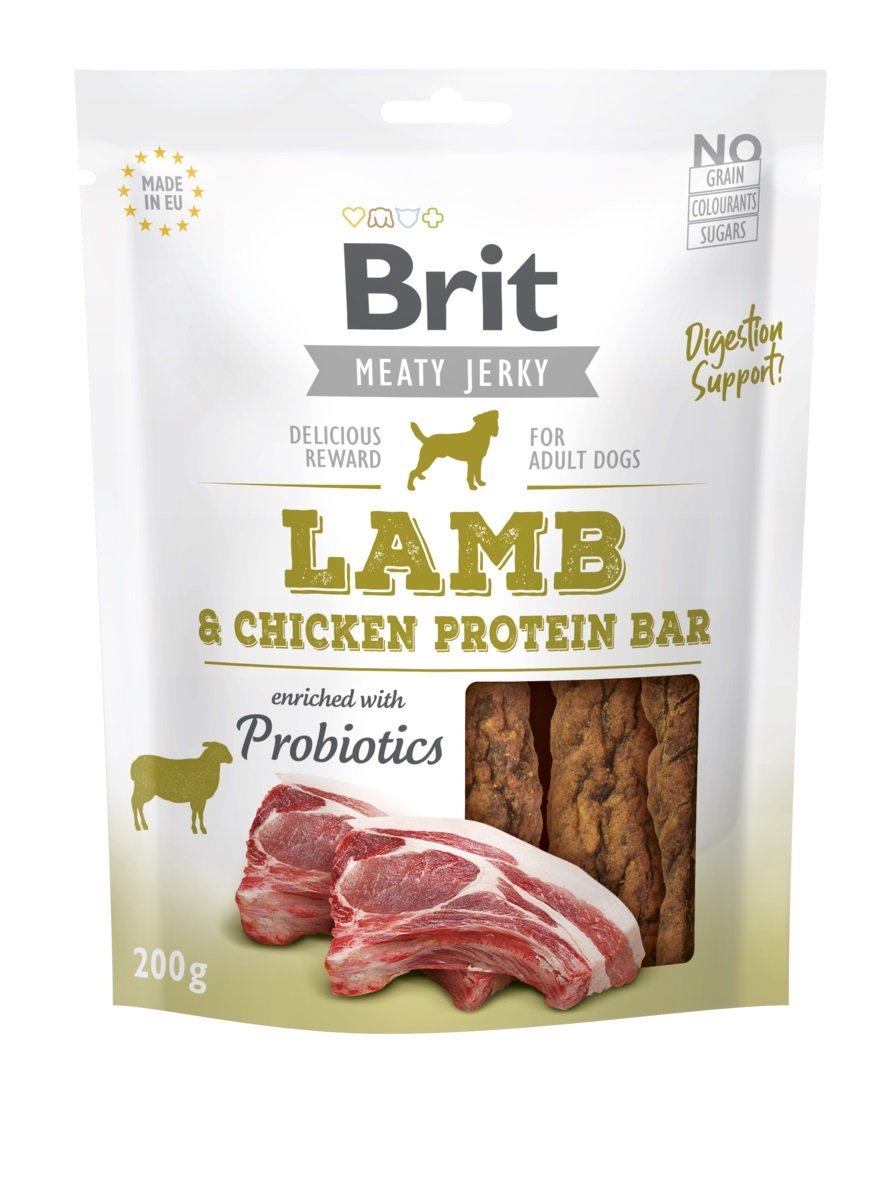 BRIT CARE JERKY BALTYMINIAI BATONĖLIAI ŠUNIMS SU ĖRIENA, 200 G - 