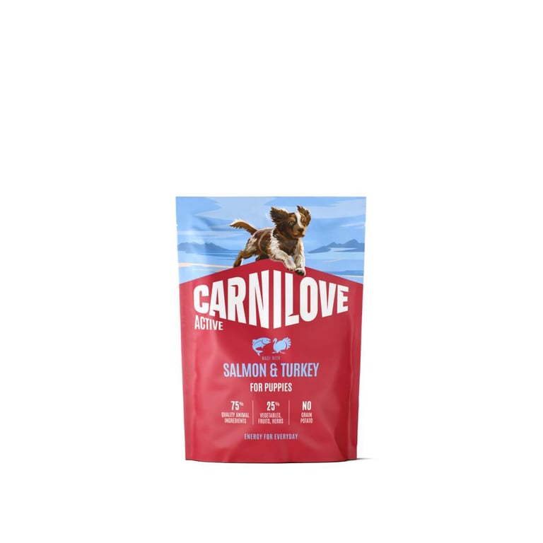CARNILOVE ACTIVE sausā barība kucēniem, lasis/tītars 1,5kg - Produkta attēls 2