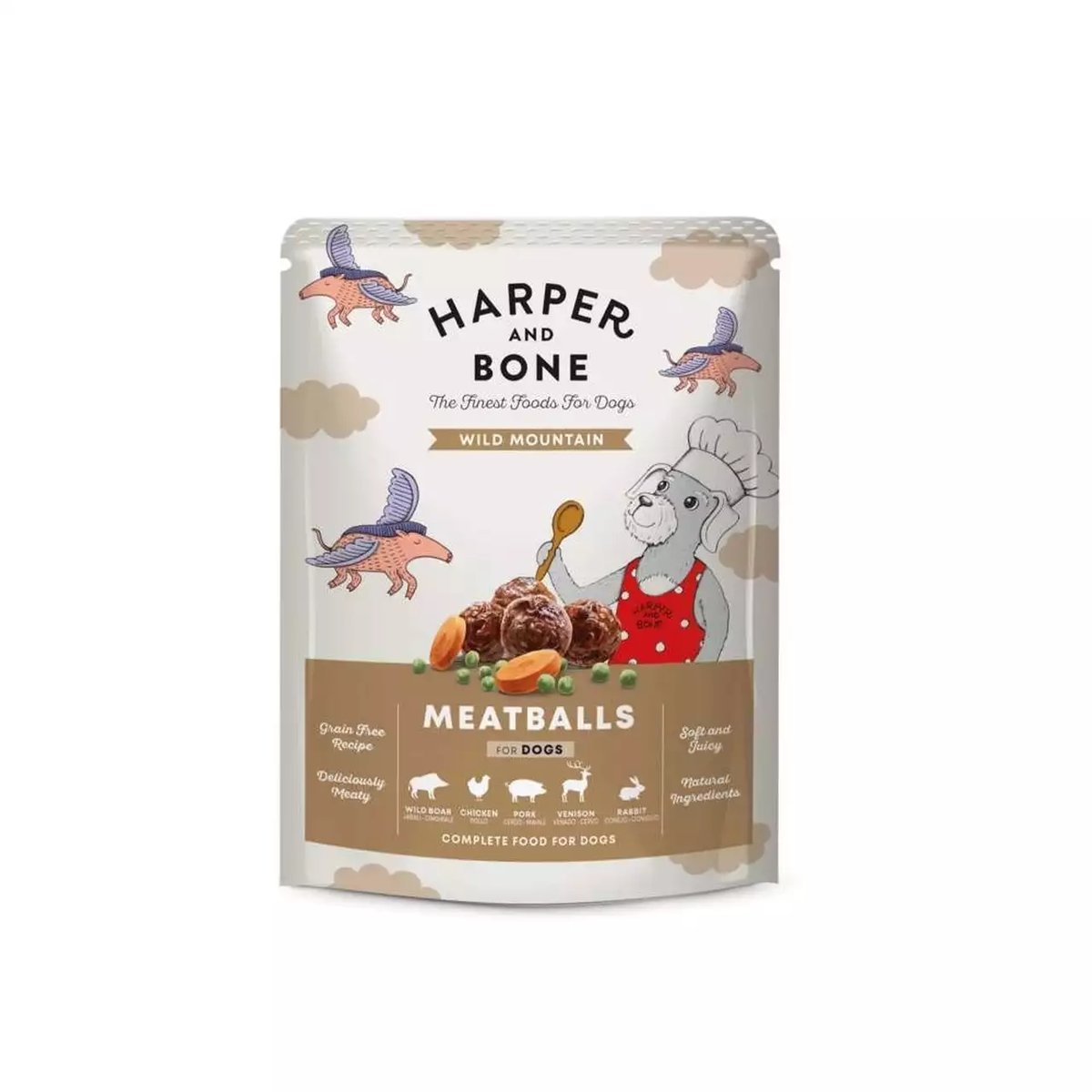 Harper and Bone Wild Mountain koera einekotike, 300 g - Tootepilt