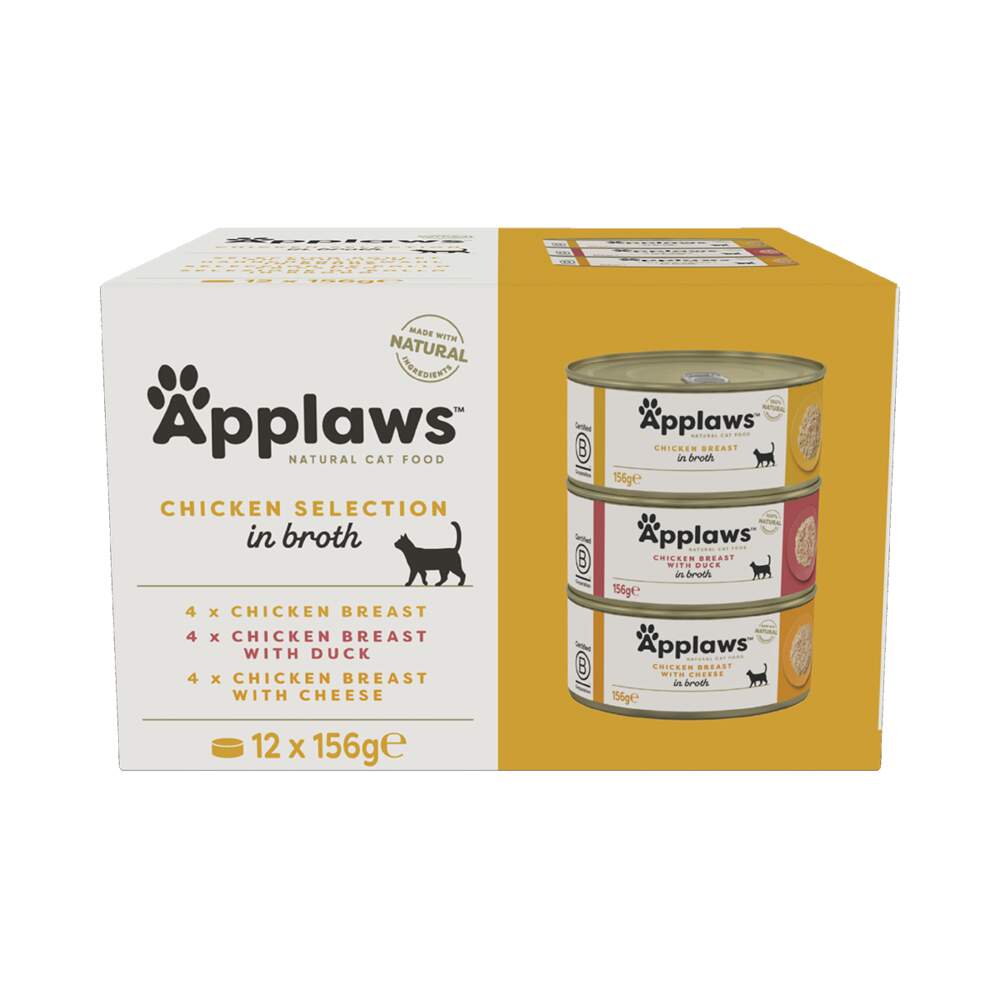Applaws šlapio maisto rinkinys katėms, vištiena 12 x 156 g - 