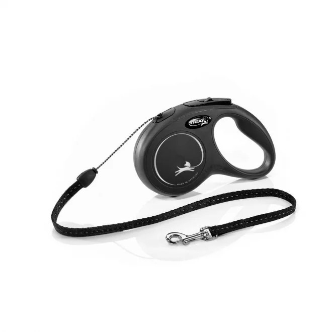 Flexi Classic automatinis virvinis pavadėlis, S/5 m, juodas -  1