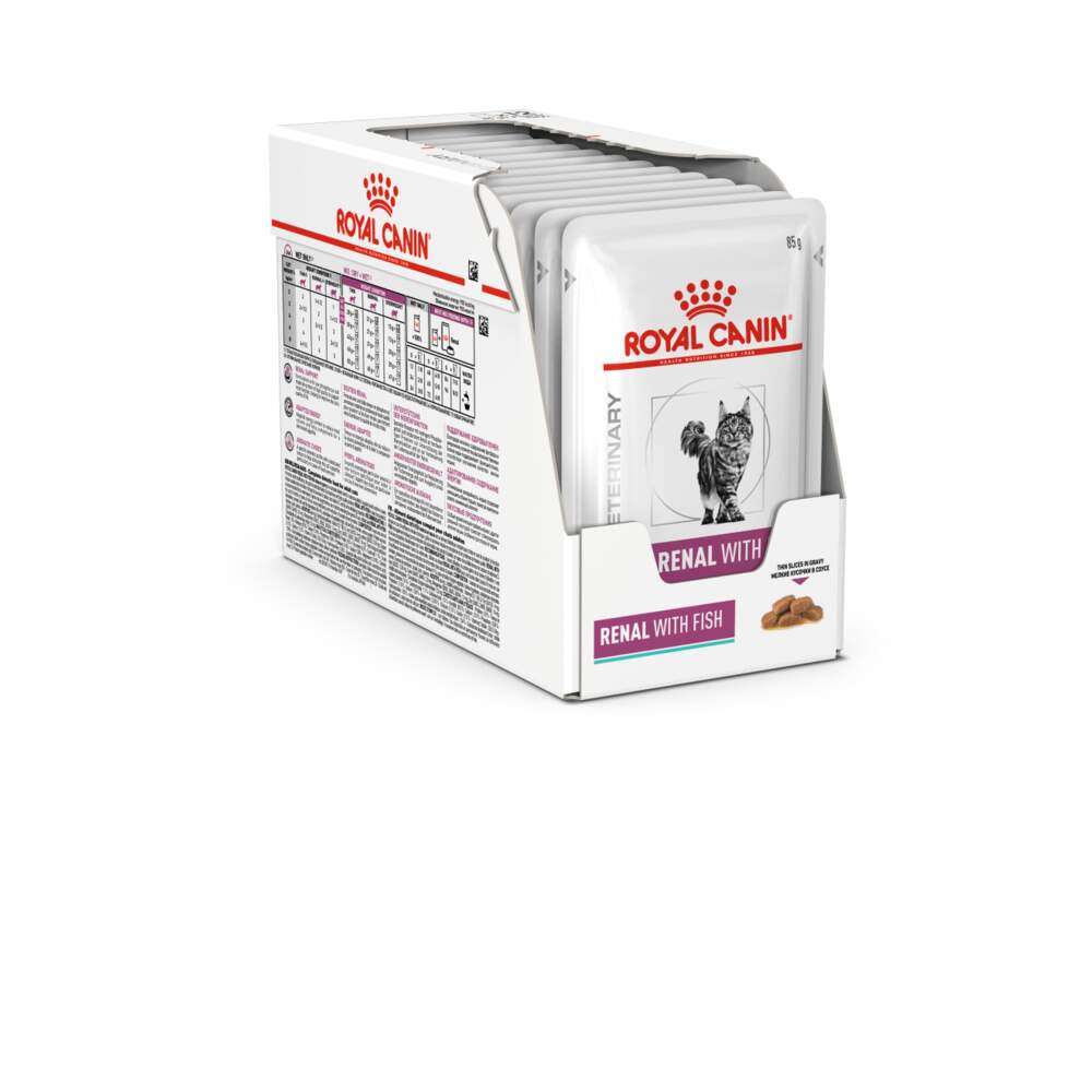 ROYAL CANIN VD Renal barība kaķiem, zivis, 12x85g - Produkta attēls
