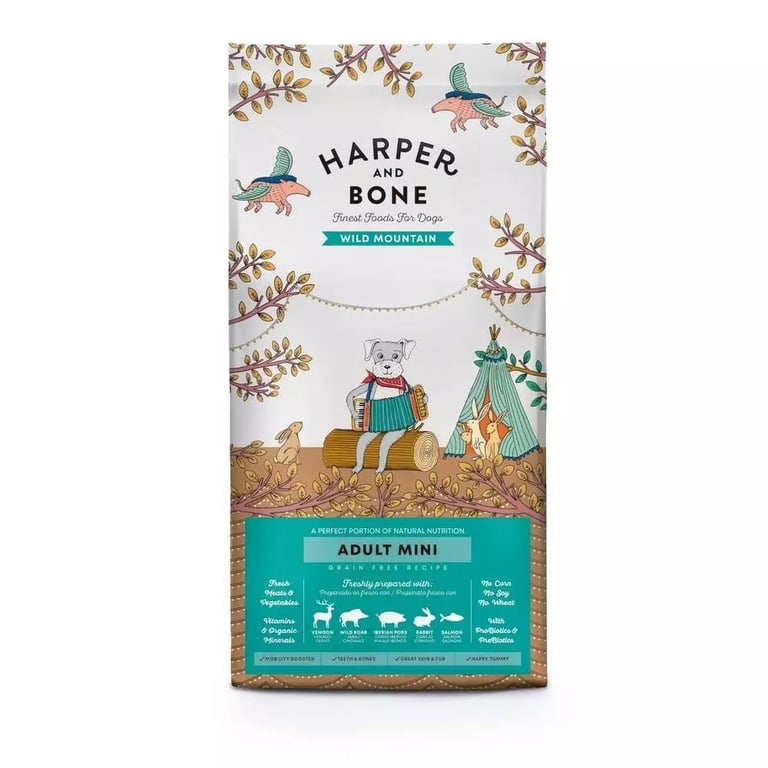 Harper and Bone Wild Mountain väikest tõugu koera kuivtoit, 2kg
