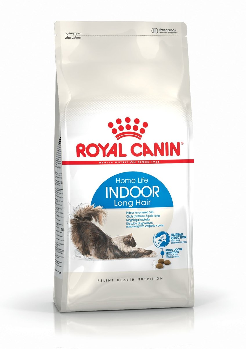Royal Canin Indoor Long Hair sausā barība kaķiem, 2kg - Produkta attēls 1