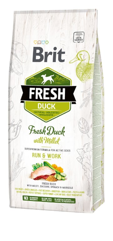 Brit Fresh sausas maistas šunims, su antiena ir soromis, 12kg