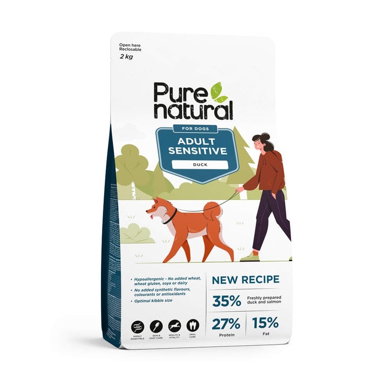 Purenatural Sensitive koera kuivtoit, part, 2 kg