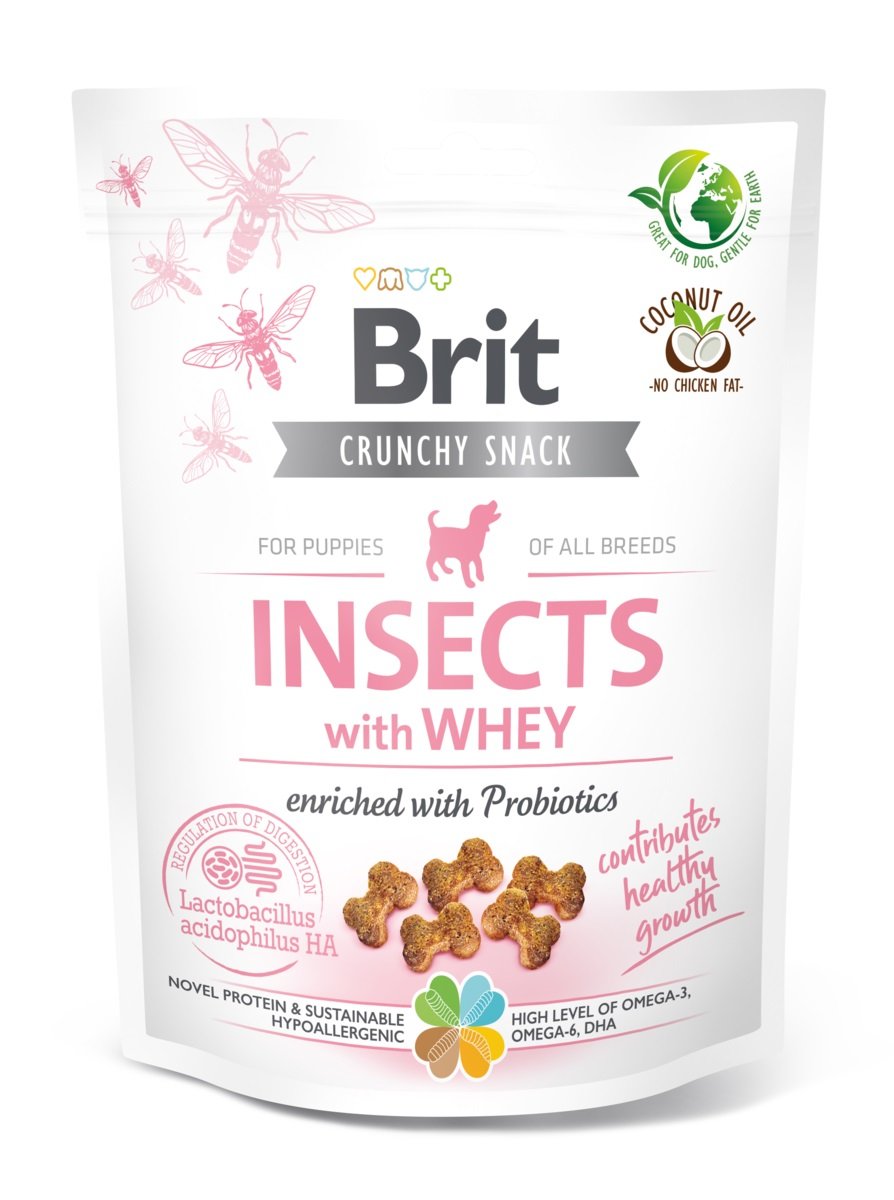 BRIT CARE CRACKER SKANĖSTAI ŠUNIUKAMS SU VABZDŽIAIS, 200 G - 