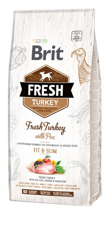 Brit Fresh Fit & Slim koera kuivtoit, kalkun/hernes, 12 kg - Tootepilt 2