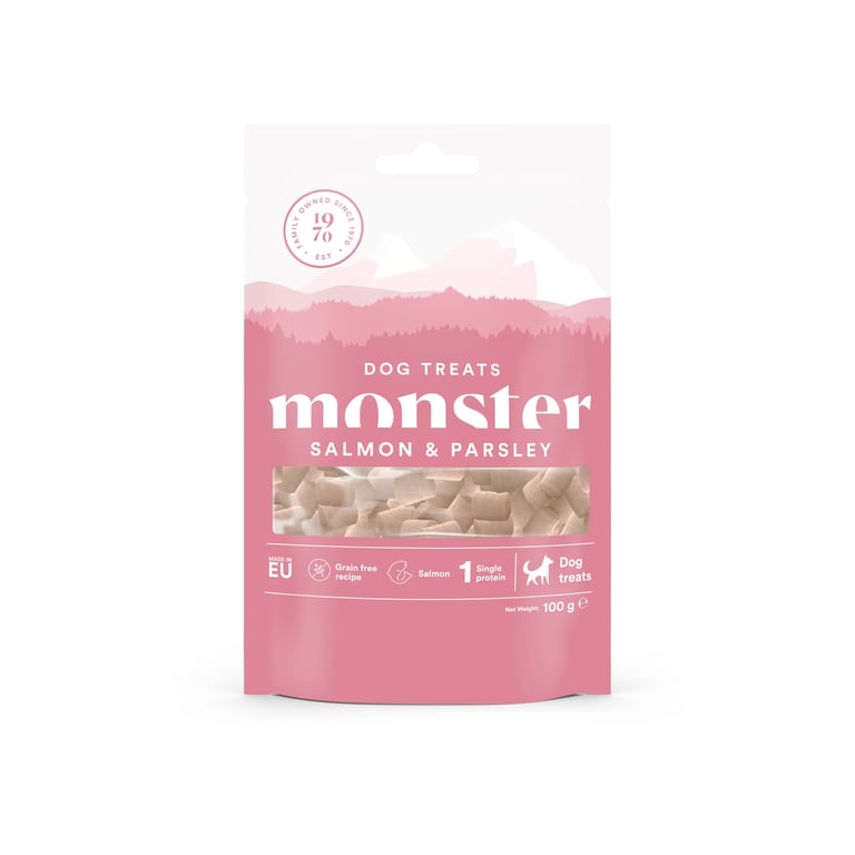 Monster Dog skanėstai šunims – su lašiša, 100 g