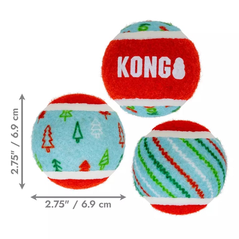 KONG Holiday SqueakAir koera tennisepallid M, 6 tk - Tootepilt 3