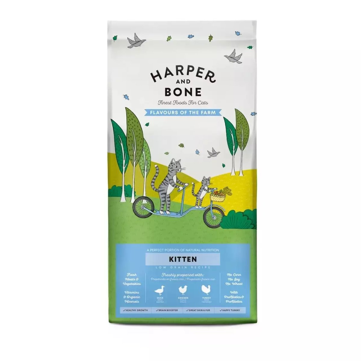 Harper and Bone Flavours Farm sausā barība kaķēniem, 1,5 kg - Produkta attēls