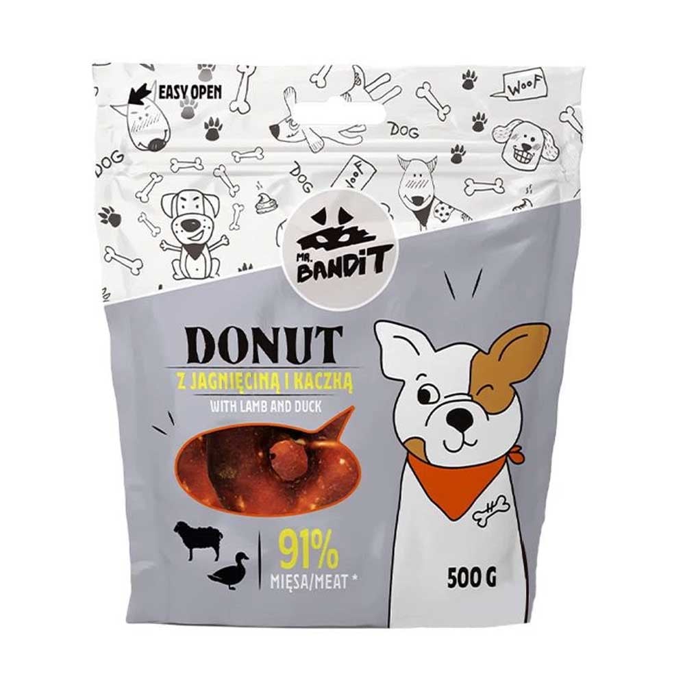 Mr. Bandit Donut skanėstai šunim-spurgytės su ėriena ir antiena, 500 g -  1