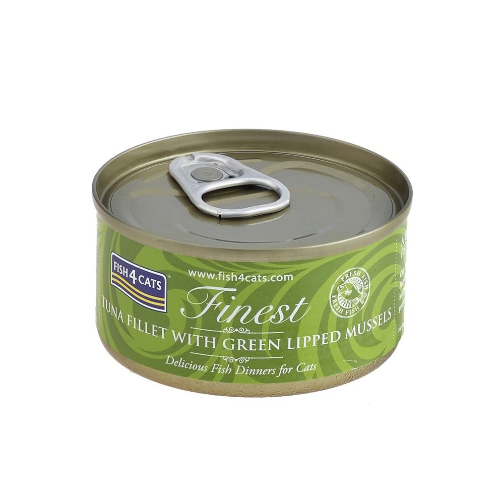 F4C KONSERVAI KATĖMS SU TUNU IR MIDIJOMIS, 70G -  1