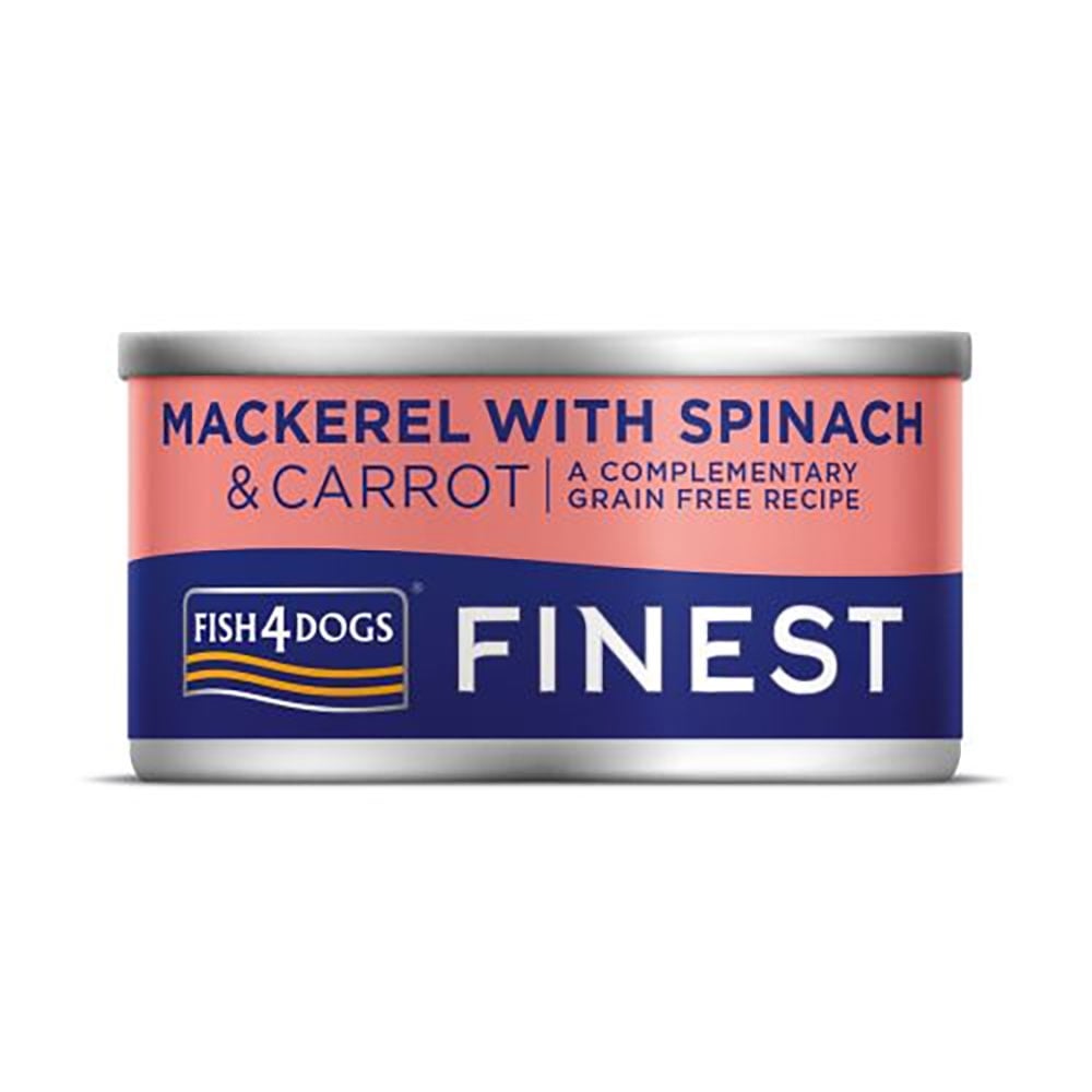 Fish4Dogs konserv koertele makrelli, porgandi ja spinatiga 85 g - Tootepilt 1