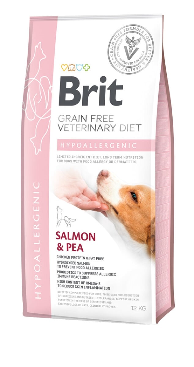 BRIT GF VD Hypoallergenic sausā barība suņiem, lasis/zirņi, 12kg - Produkta attēls