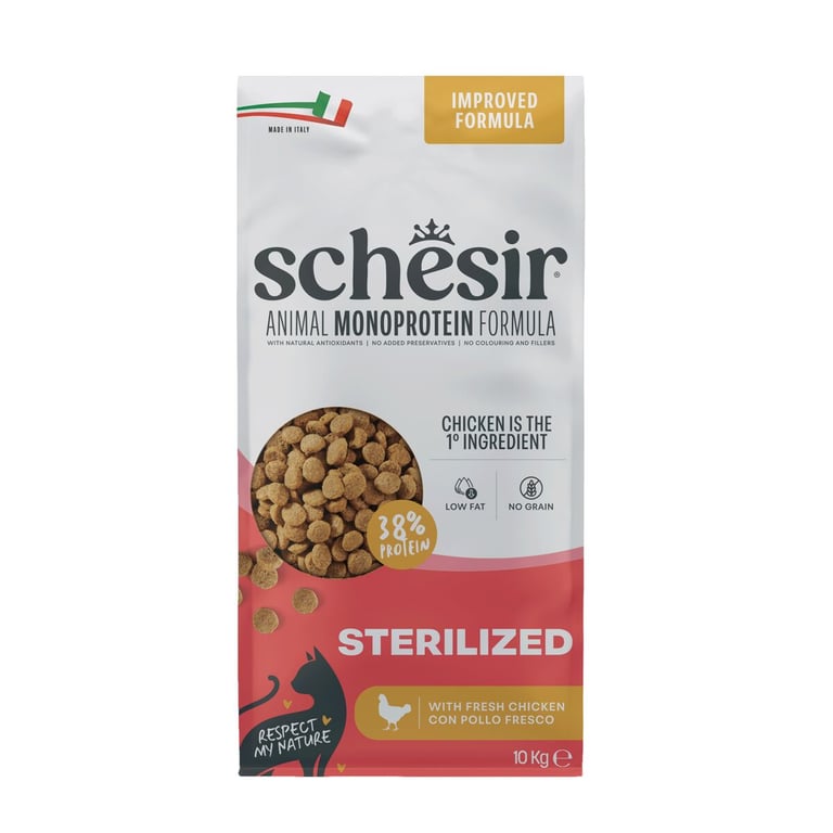 Schesir Monoprotein steriliseeritud kassi kuivtoit, kana, 10 kg