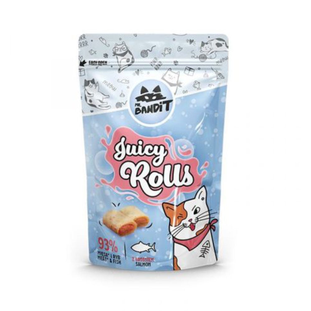 Mr.Bandit Juicy Rolls skanėstai katėms su lašiša, 40g -  1