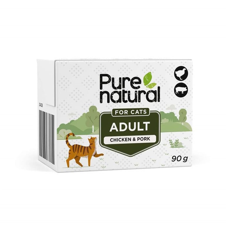 Purenatural kassi märgtoit, kana/siga, teraviljavaba, 90 g