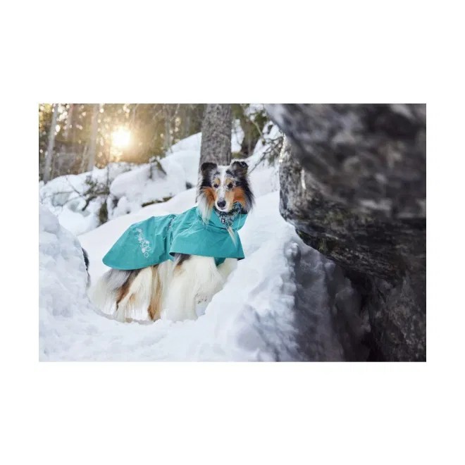 HURTTA Monsoon Coat II ECO lietusmētelis suņiem 30 cm, zilganzaļš - Produkta attēls 2