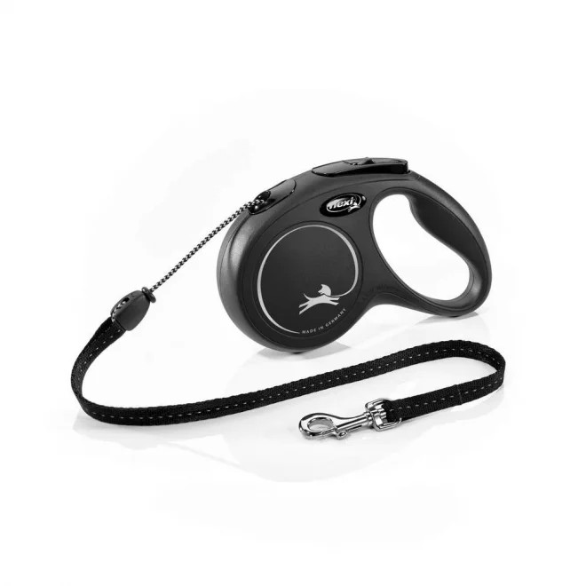 Flexi Classic virvinis pavadėlis, M/5 m, juodas -  1