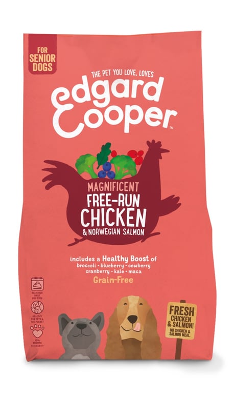 EDGARD COOPER Senior sausā barība suņiem-senioriem, vista/lasis, 2,5kg