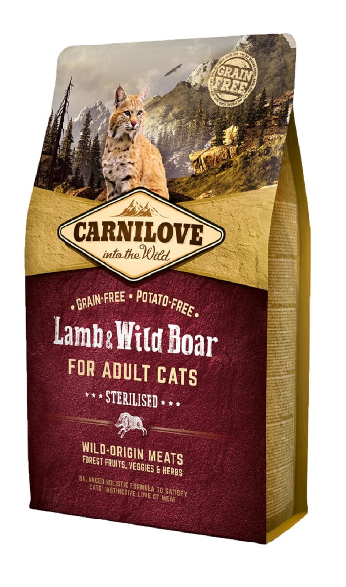 Carnilove Sterilised kassi kuivtoit, lammas/metssiga, 400 g - Tootepilt