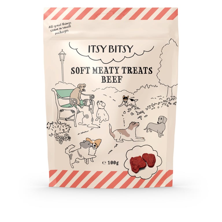 ItsyBitsy minkštas skanėstas šunims, su jautiena, 100 g