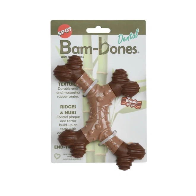 BamBones Dental X košļājamā rotaļlieta suņiem, bekons, M - Produkta attēls