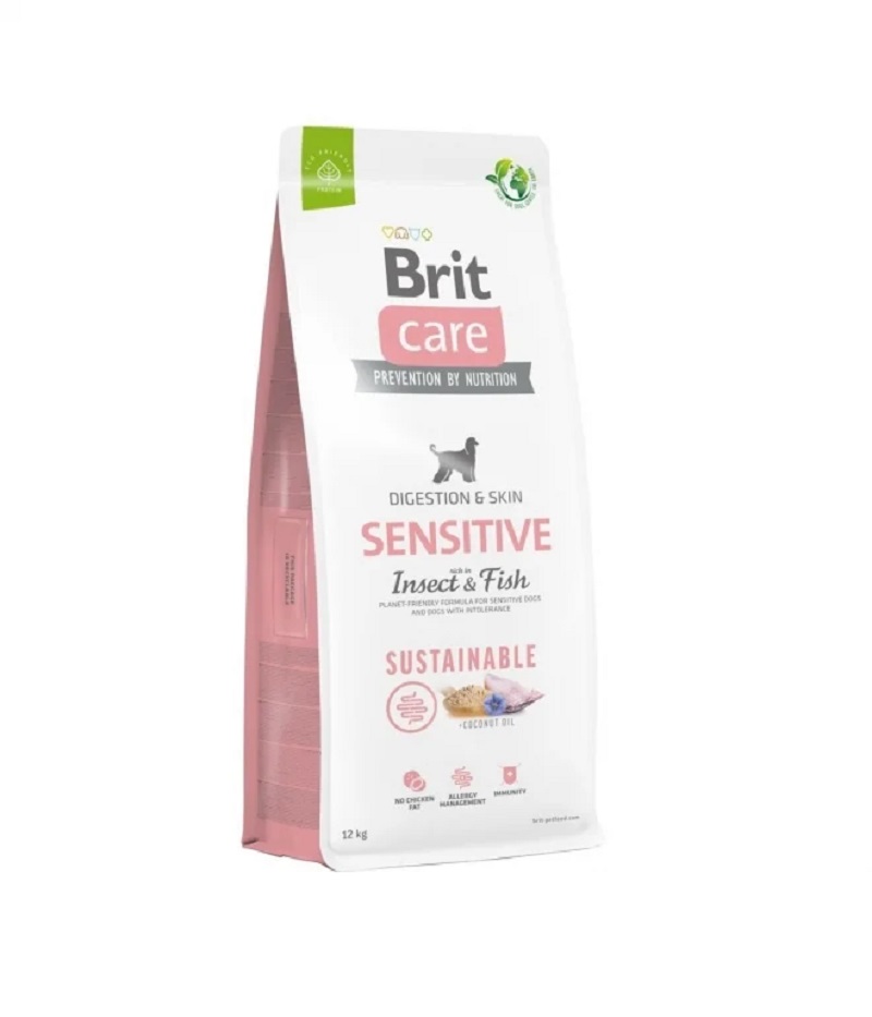 Brit Care Grain-free Sensit. maistas šunims su vabzdžiai/žuvimi, 12kg - 
