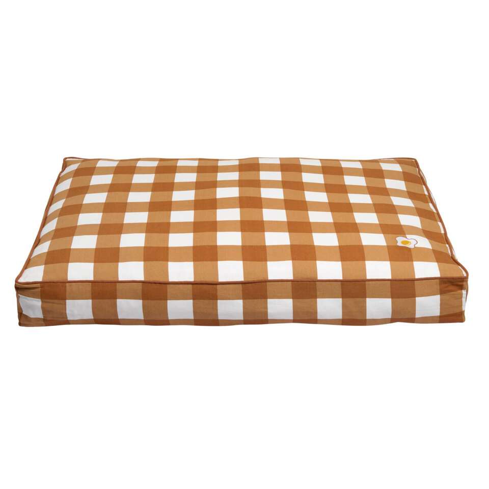 L&B BreakfastClub madrats ruuduline pruun munaga 95×80 cm - Tootepilt