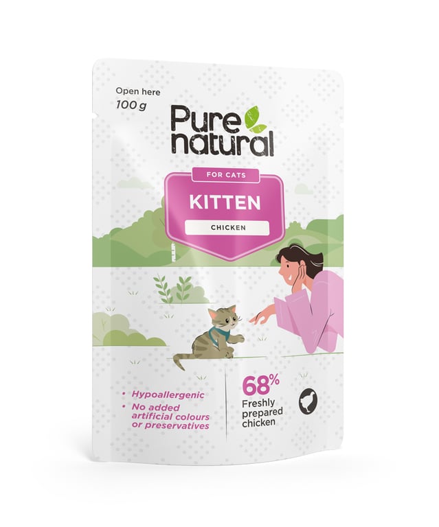 Purenatural kassipoja einekotike, kana/riis, 100 g