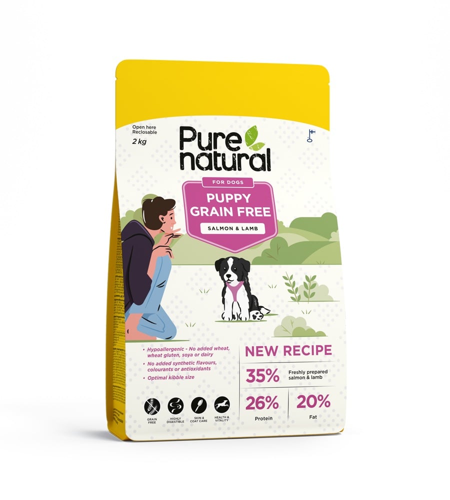 PURENATURAL sausā barība kucēniem, jērs/lasis, 2kg - Produkta attēls 1