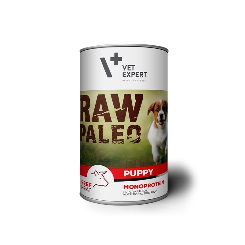 Raw Paleo Puppy konservai šuniukams su jautiena, 400 g -  1