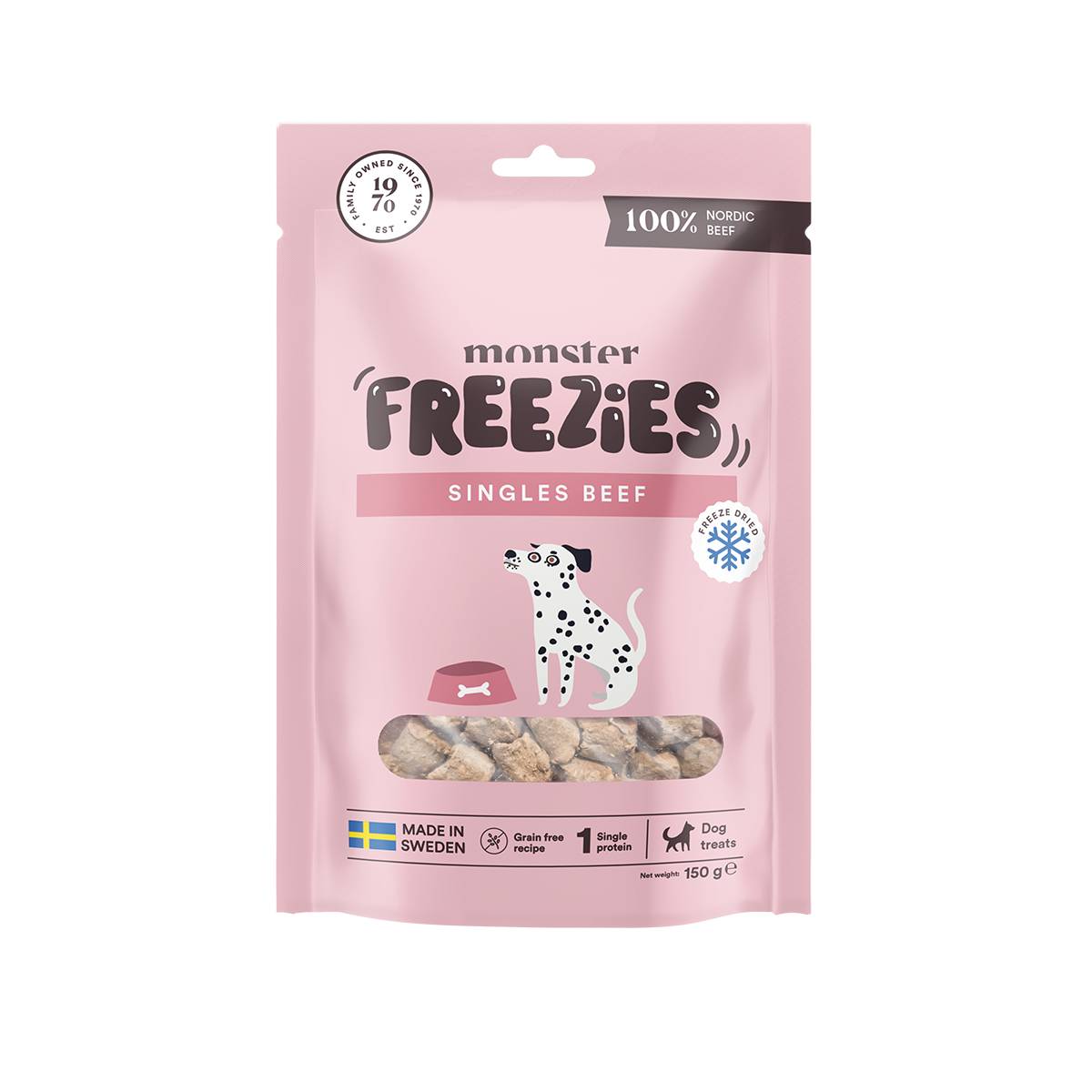 Monster Dog liofilizuotas skanėstas šunims – 100 % jautiena, 150 g - 