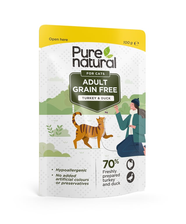 Purenatural kassi einekotike, kalkun/part, teraviljavaba, 100 g