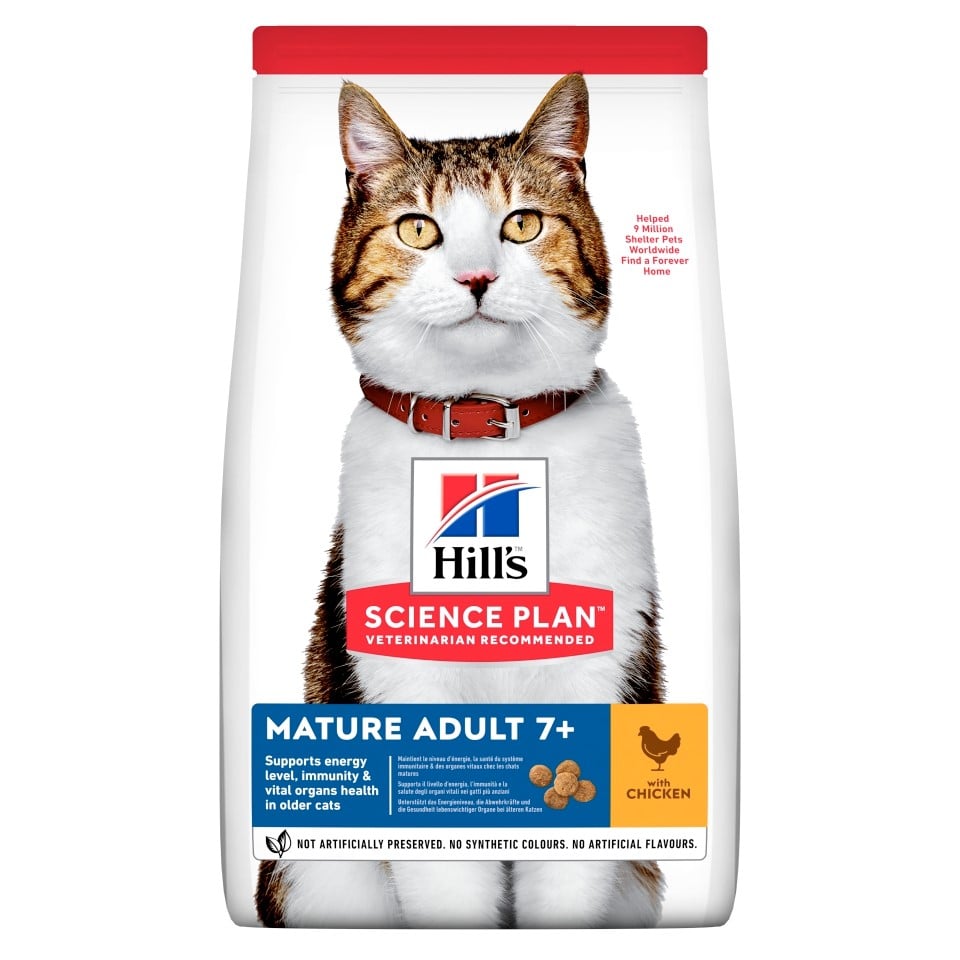 HILL'S SP Mature 7+ sausā barība kaķiem, vista, 10kg - Produkta attēls 1