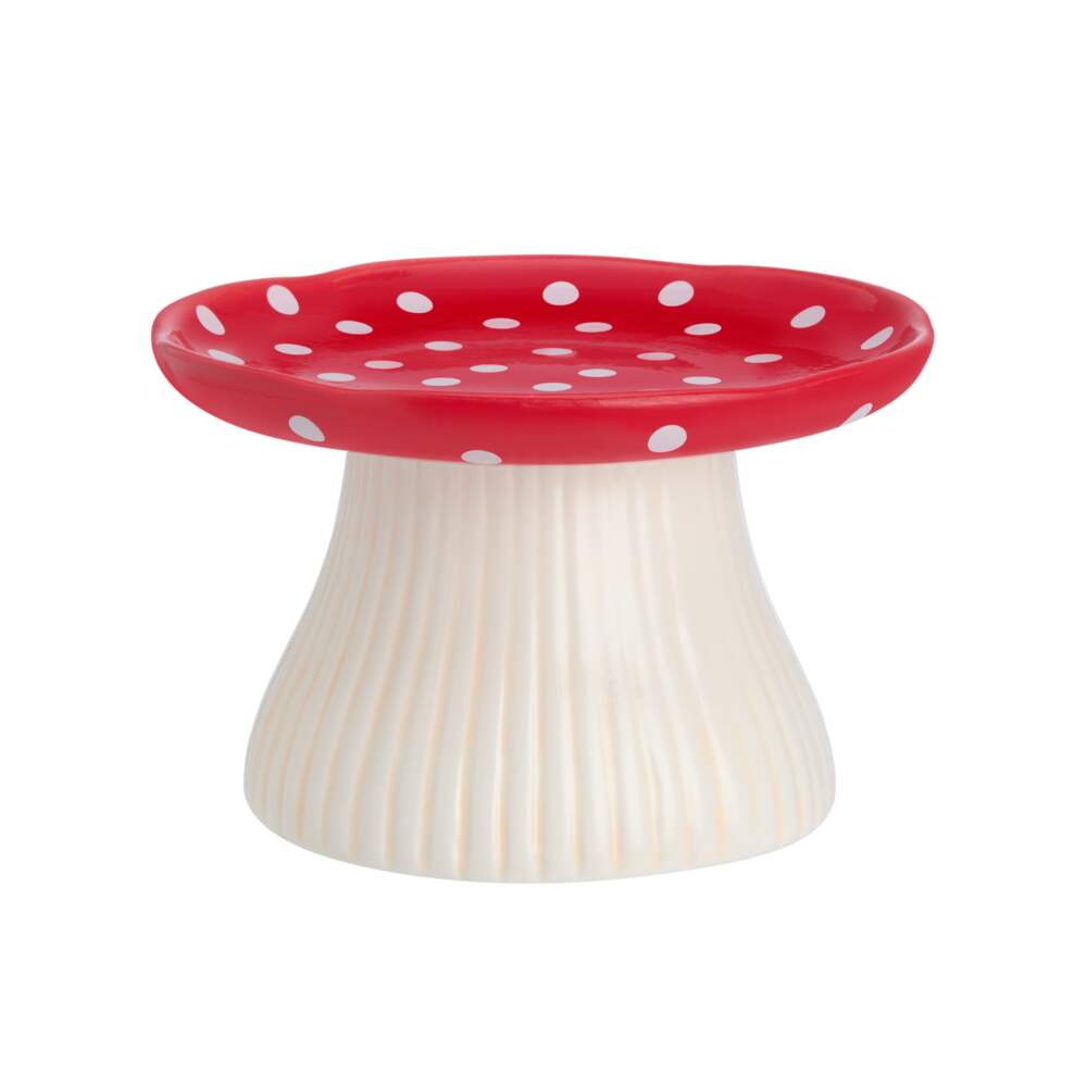 Little&Bigger Mushroom Love keramikas bļodiņa kaķiem, sarkana - Produkta attēls