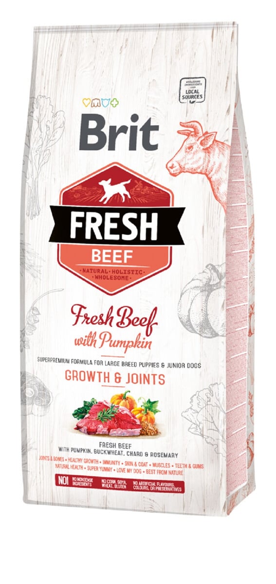 BRIT FRESH KUTSIKA TÄISSÖÖT SUUR TÕUG  VEIS/KÕRVITS 12KG* - Tootepilt