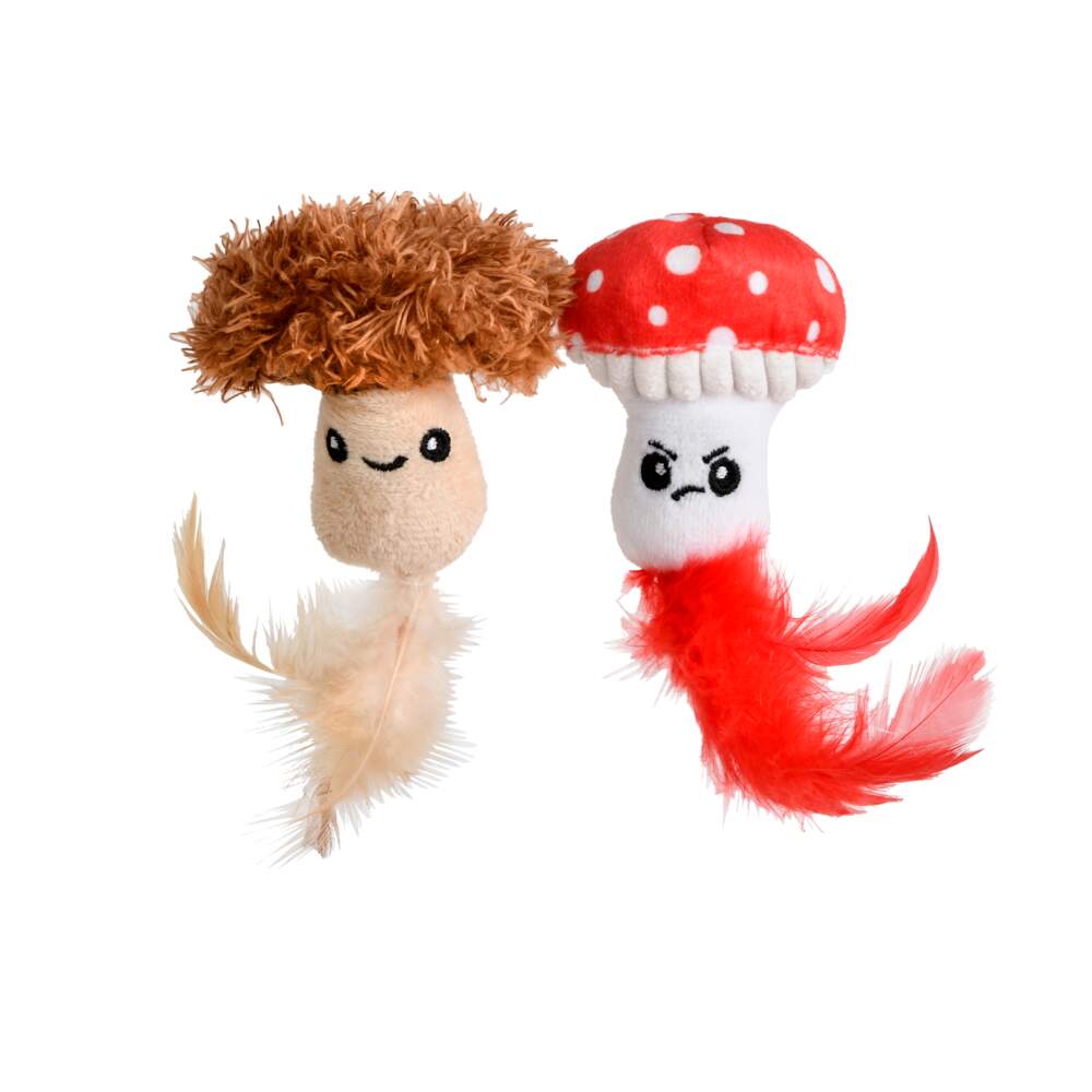 Little&Bigger MushrLove FlyAgaric & WMC ar spalvām, rotaļlieta kaķiem, 2 gab. - Produkta attēls