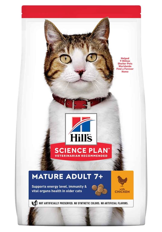 HILL'S SP Mature 7+ sausā barība kaķiem, vista, 1,5kg