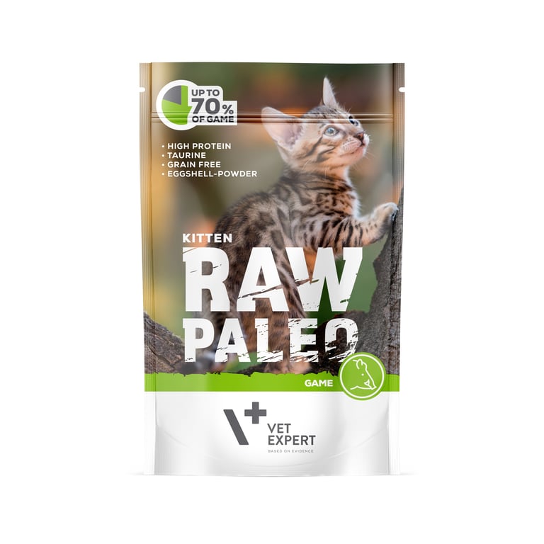 Raw Paleo Kitten guliašas kačiukams su žvėriena, 100 g