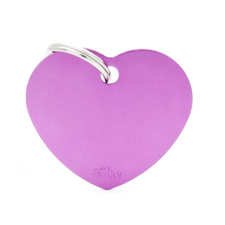 My Family Basic aliumininis pakabukas - didelė širdelė, violetinis -  2