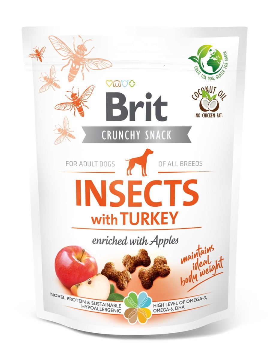 BRIT CARE CRACKER SKANĖSTAI ŠUNIMS SU VABZDŽIAIS, KALAKUTIENA IR OBUOLIAIS, 200 G - 