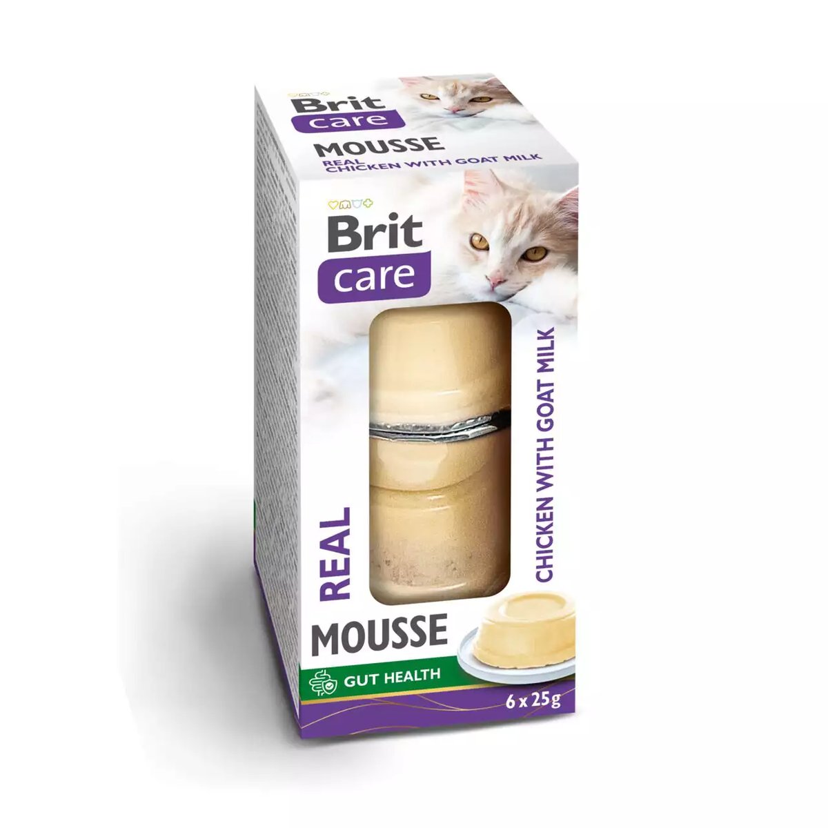Brit Care Mousse kassi konserv, kana/kitsepiim, 6 x 25 g - Tootepilt