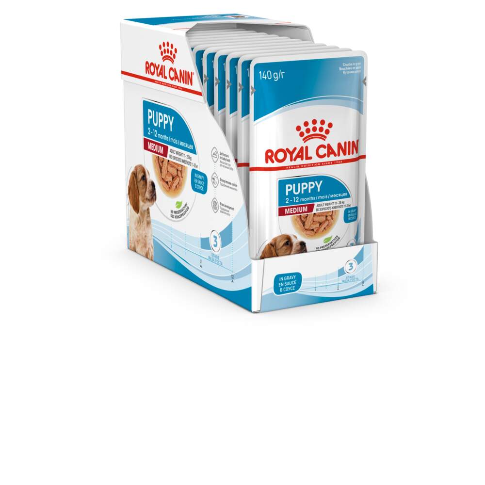 ROYAL CANIN Keskmise suurusega kutsikas 10x140 g - Tootepilt